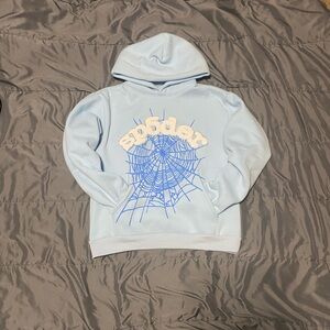 Size S Sp5der Web Hoodie ‘Sky Blue’